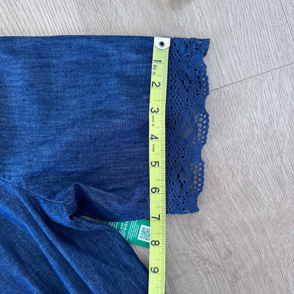 NWT Denim Maxi Dress sz L (T) - Denim Blue - Picture 12 of 16